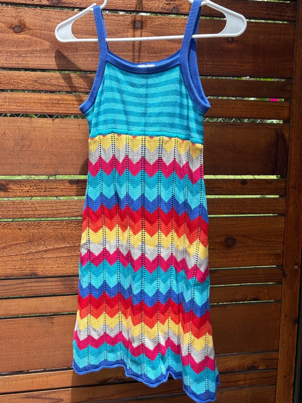 Hanna Andersson Colorful Chevron Knit Kids Dress